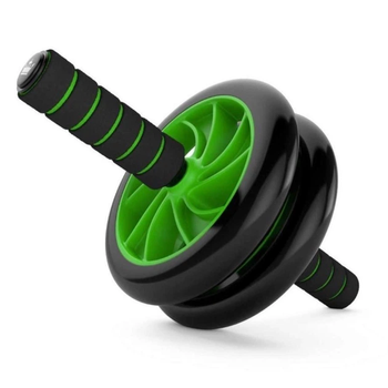 Фитнес колесо для мышц пресса DOUBLE WHEEL ABS HEALTH ABDOMEN ROUND до 120 кг, с прорезиновыми колесами и мики-ковриком
