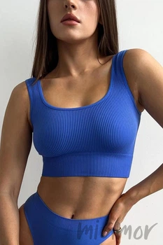 Топ на широких бретелях в рубчик GIULIA Top Rib AMPARO BLUE L/XL Синій