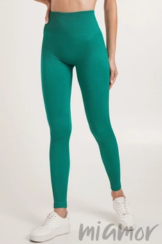 Легінси безшовні в рубчик з пуш-ап ефектом GIULIA Leggings Rib Push Up EMERALD L/XL Бірюзові