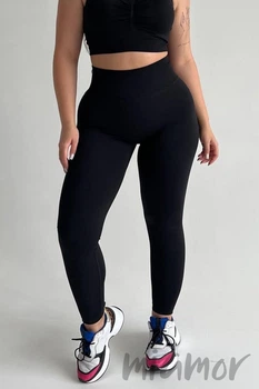 Легинсы бесшовные большого размера InSecret Leggings Basic Sport Black 4XL Черные