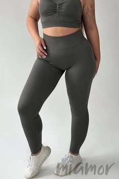 Легінси безшовні великого розміру InSecret Leggings Basic Sport Poppy Seed 2XL Темно-сірі