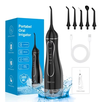 Портативний іригатор H2ofloss C102 Black (Чорний) — 300 мл, 5 режимів, USB Type-C