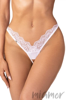 Стринги эротические с доступом Obsessive Arrowel White L/XL Белые