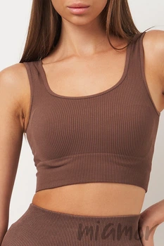 Топ на широких бретелях в рубчик GIULIA Top Rib DEEP TAUPE S/M Тауп