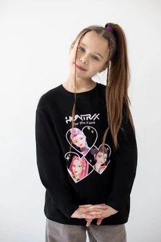Лонгслів для дівчат АвексТекс 04-8124-83Н 152 см чорний huntrix