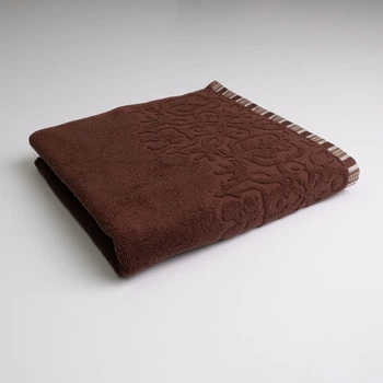 Полотенце махровое для душа с орнаментом GM Textile 70х140см 400г/м2 (Коричневый)