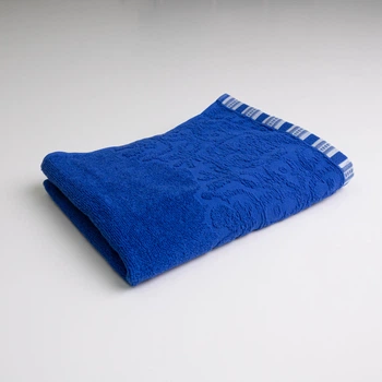 Махровое полотенце с орнаментом GM Textile 50х90см 400г/м2 (Синий)