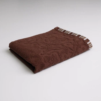 Полотенце для рук и лица махровое с орнаментом GM Textile 40х70см 400г/м2 (Коричневый)