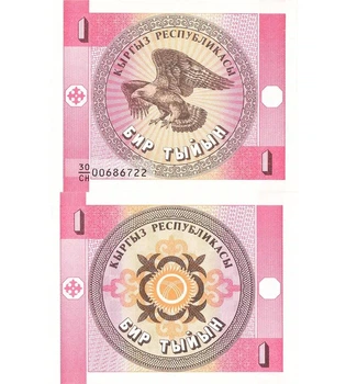Банкнота 1 тийин Киргизстан 1993 рік UNC