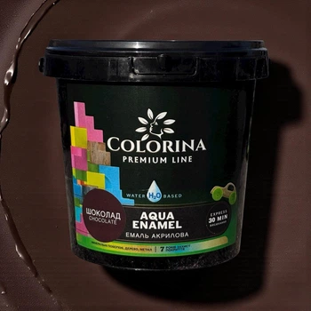 Краска акриловая без запаха Colorina AQUA ENAMEL 0,9 л шоколадная