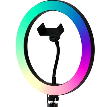 Лампа-кольцо RGB 30 см с USB питанием и ДУ пультом для селфи и видео съемки