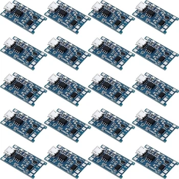 Модуль зарядки Li-ion TP4056 с защитой (MicroUSB) - ЛОТ 20 шт. контроллеров заряда АКБ 18650 1A