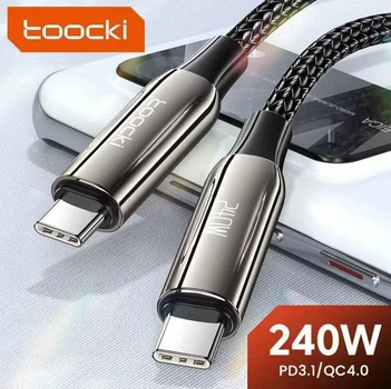 Потужний кабель для заряджання та передачі даних Toocki PD 240W Type C -Type C 1 м швидка зарядка