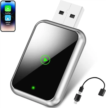 Беспроводной адаптер Violety 2-in-1 Wireless CarPlay, Bluetooth 5.3, Wi-Fi 5.8 ГГц, USB/USB-C