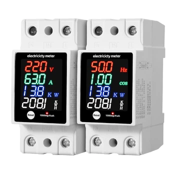 Цифровой счетчик электроэнергии 6-в-1 на DIN-рейку ZS-6035VAH (V, A, W, kWh, Hz, Cosφ)