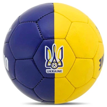 Мяч футбольный Ukraine размер №5 32 панели желто-голубой (2500-302)