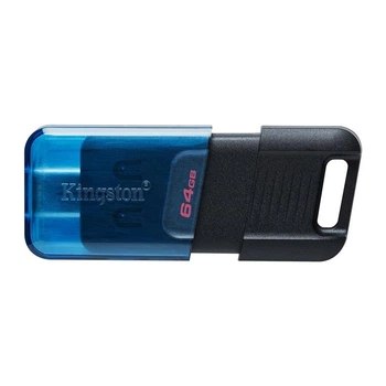 Флешка Kingston DT 80M Type C 64Gb Flash Drive 3.2 память 64Gb Черный/Голубой