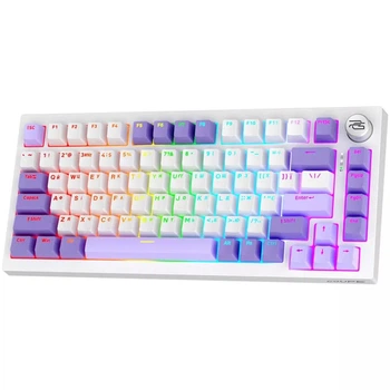 Бездротова клавіатура Proove Gaming Coupe White-purple ENG + UA, 75%, Hot-Swap, RGB, 2.4GHz/Bluetooth/USB
