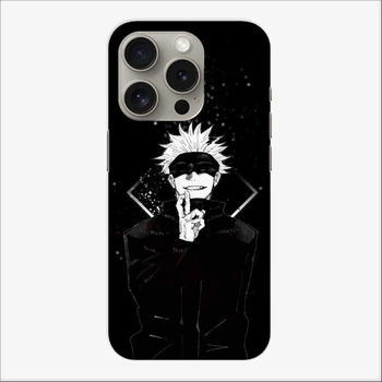 Чохол для iPhone 15 Pro Apple Jujutsu Kaisen чорно-білий арт з силікону, TPU, пластик