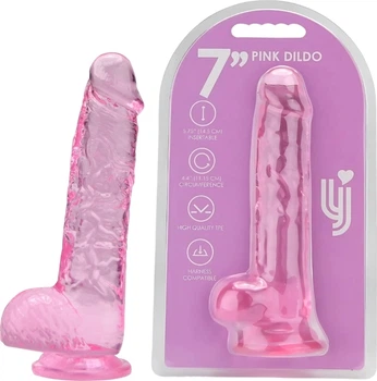 Фаллоимитатор Loving Joy 17.8 см (7") с яичками розовый (N12311)