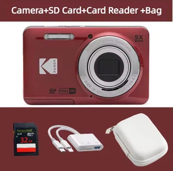 Компактный фотоаппарат Kodak FZ55 Red Цифровой / чехол белый / карта памяти / кардридер