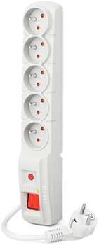Listwa przeciwprzepięciowa Acar F5 5 gniazd 5 m White (5904743285951)
