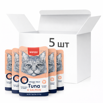 Жидкое лакомство для котов Wanpy Creamy Lickable Treats Tuna & Salmon тунец с лососем (RA-525)