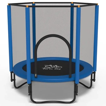 Батут FitToSky 152 см Black-Blue с сеткой (без лестницы) синий