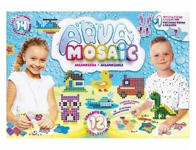Набір для творчості Danko Toys Аквамозаїка маленька AM-01-03 з намистинами для дітей 6+ для розвитку креативності