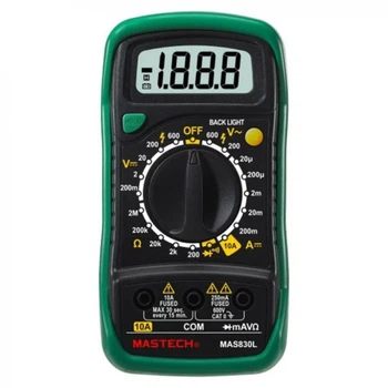 Цифровой мультиметр MASTECH MAS830L для измерения тока напряжения и сопротивления с тестированием диодов и транзисторов