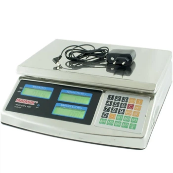 Электронные торговые весы MATRIX MX-413 50 кг с двойным таблом из нержавеющей стали с аккумулятором и зарядным устройством