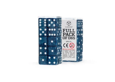 Набор кубиков Full Pack of D6s: Cobalt&White (20 шт.) (S20604)