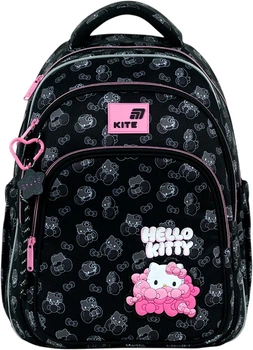 Рюкзак шкільний Kite 763M Hello Kitty для дівчинки Чорний 39x29.5x14.2см 15л легкий Ортопедичний 1-4 клас (HK26-763M)