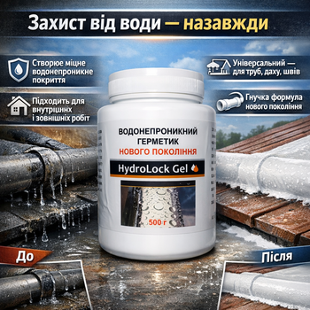 Водонепроницаемый герметик HydroLock Gel нового поколения 500 г универсальный для защиты от влаги и ремонта