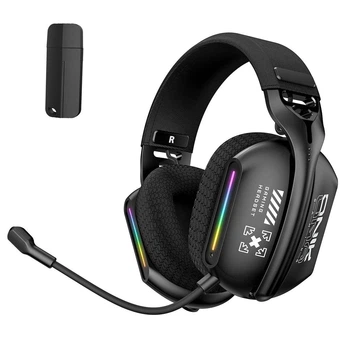 Беспроводные наушники ONIKUMA GT808 Tri-Mode, Bluetooth 5.3 / 2.4GHz / 3.5 мм, RGB, черные | для PS5, PC, Xbox