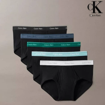 Мужские трусы брифы слипы Calvin Klein набор 5 штук черного цвета размер XL