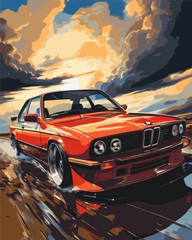 Картина за номерами Авто BMW E34 40x50 Origami (LW3324)
