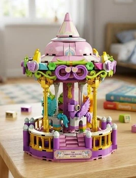 Конструктор серия Fairy tale Magic Carousel Музыкальный ящик Карусель 430 деталей