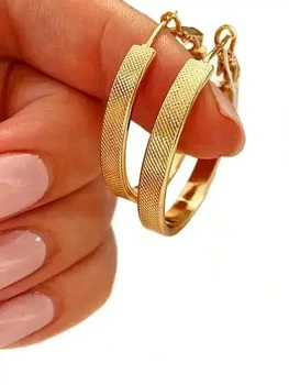 Позолочені сережки-кільця діаметр 3см позолота (9399)