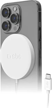Ładowarka bezprzewodowa SBS Magnetic Wireless Charger 15W White (TECBCHGMAGW)