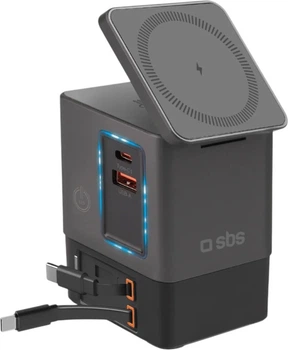 Бездротова зарядна станція SBS Wireless Power Dock 6-в-1 100W MagSafe Grey (TEWIRMAG105W)