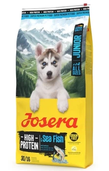 Беззерновой сухой корм для активных щенков всех пород от 6 недель JOSERA High Protein Junior Sea Fish 12,5 кг