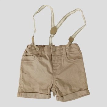Шорты на подтяжках H&M 86 Бежевый 1219102