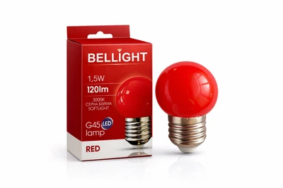 Светодиодная лампа Bellight G45 1,5W E27 красная