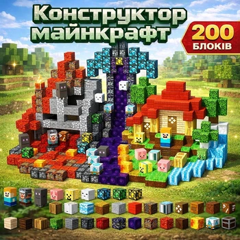 Магнітний конструктор у стилі Minecraft Magnetic BC-00112 200 блоків