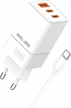Ładowarka sieciowa Beline Wall Charger 2xUSB C+USB A GaN 65W + cable USB-C White (BLN3CW65C U65 PD+QC 65W)