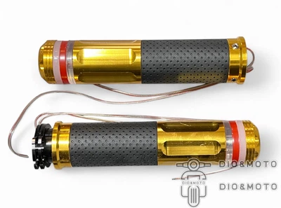 Грипси (ручки керма) універсальні діодні габарити +повороти "RIZOMA" #HP11 (золото)