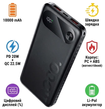 УМБ Hoco J154 Victorious 10000 mAh 22.5W Black (BC_714991)