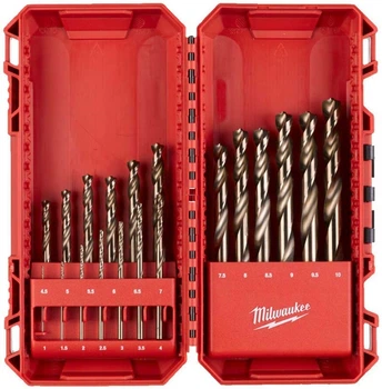 Набор сверл по металлу HSS-Co, 1-10мм, кейс, 19шт Milwaukee 000340581