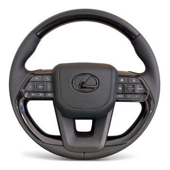 Руль для Lexus LX470, GX470. В стиле LC300. Рояльный лак. Подушка из кожи - черный логотип. В сборе.